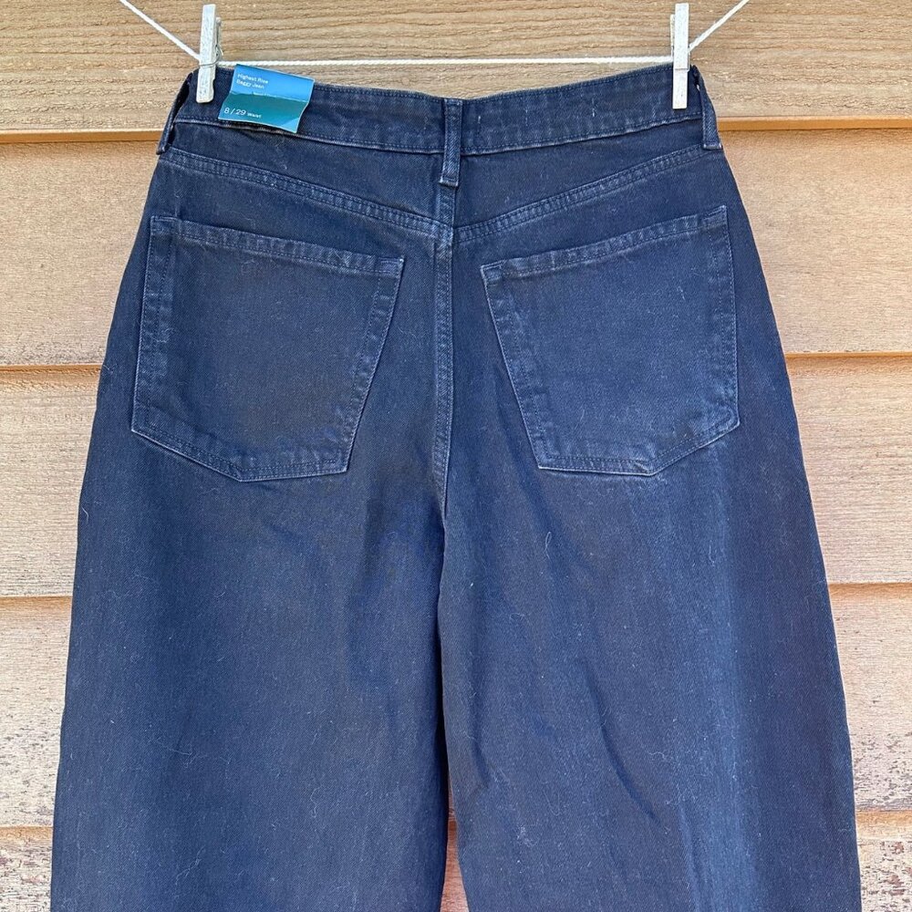 Wild Fable High-Rise Black Baggy Jeans With Distressed Knees Size 8/29 Cotton Bl - Picture 10 of 14